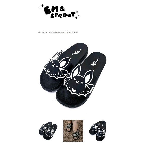 em sprout Bat Slides Sandals Shoes Size 9 (40) - Picture 2 of 8
